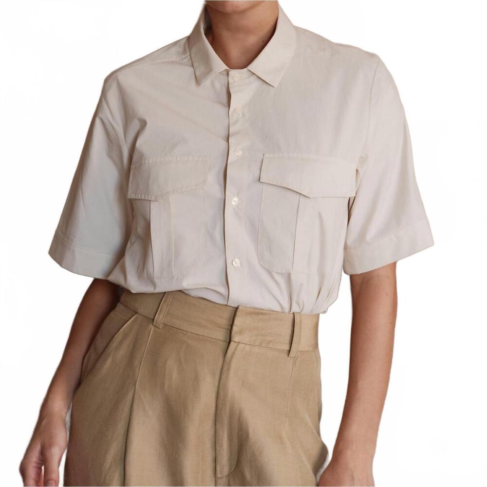 NEW CISSA safari button down shirt in shell